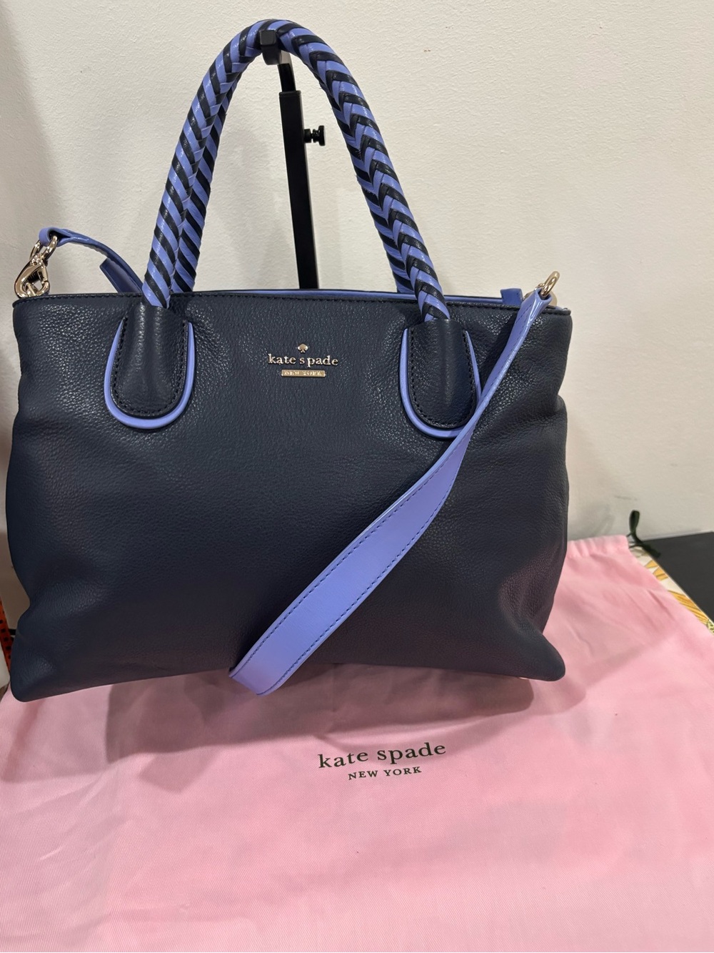 kate spade woods drive bodie satchel blue periwinkle with dustbag